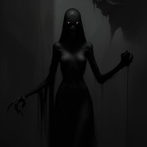 Creepy Shadow Figure with Sharp Teeth