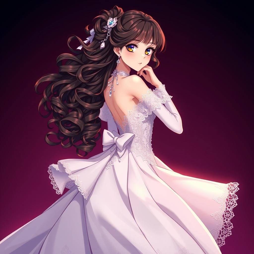 Elegant Anime Girl in Manga Style Art