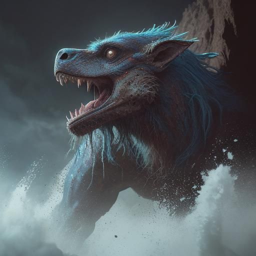 Water dragon scratching an itch...much to the dismay of the nearby coastal town.