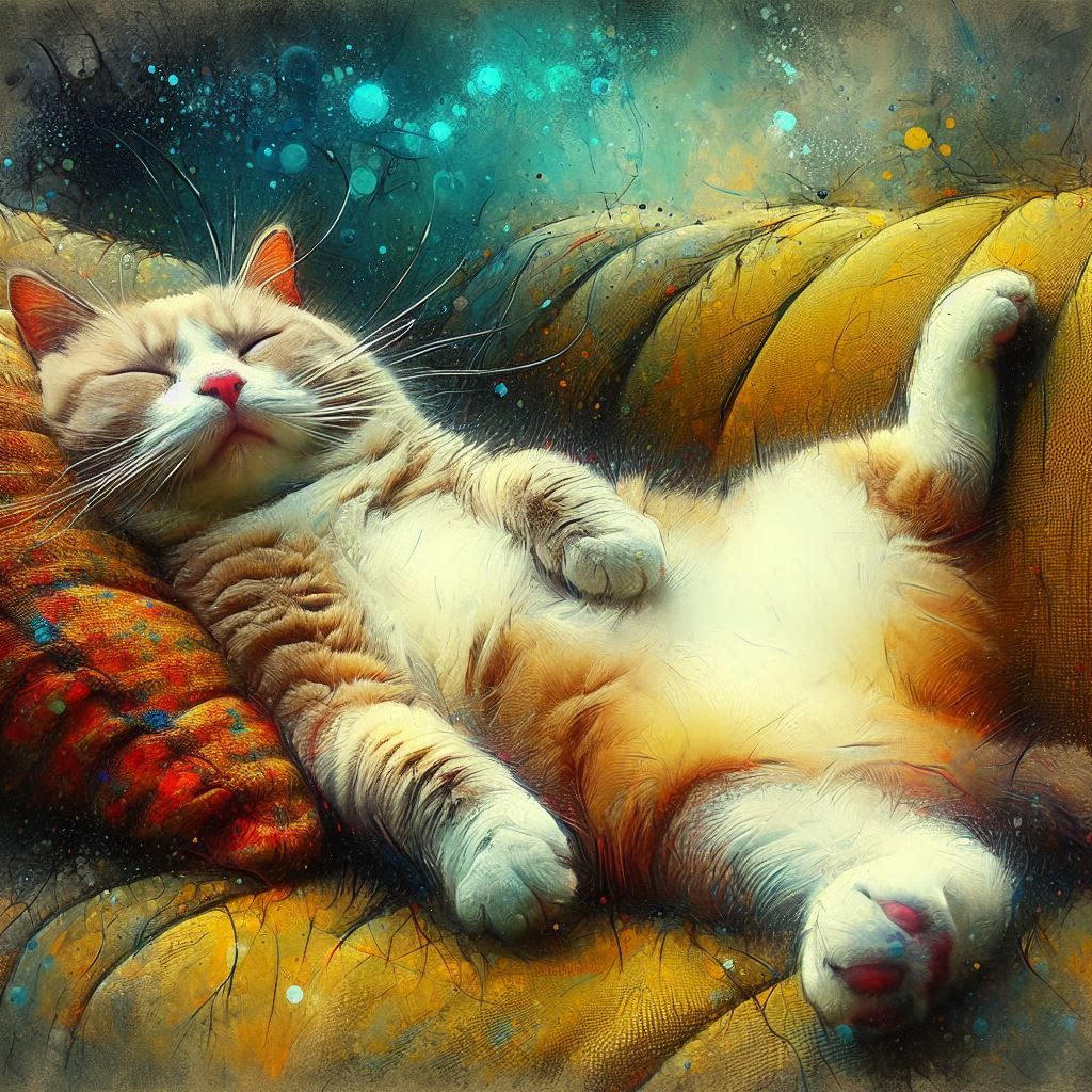 Peaceful sleeping cat