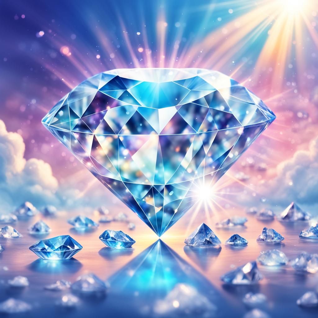 Heart symbol of love, crystals, fantasy illustration, majest...