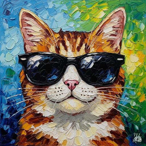 חתול עם משקפי שמש בסגנון אימפסטו