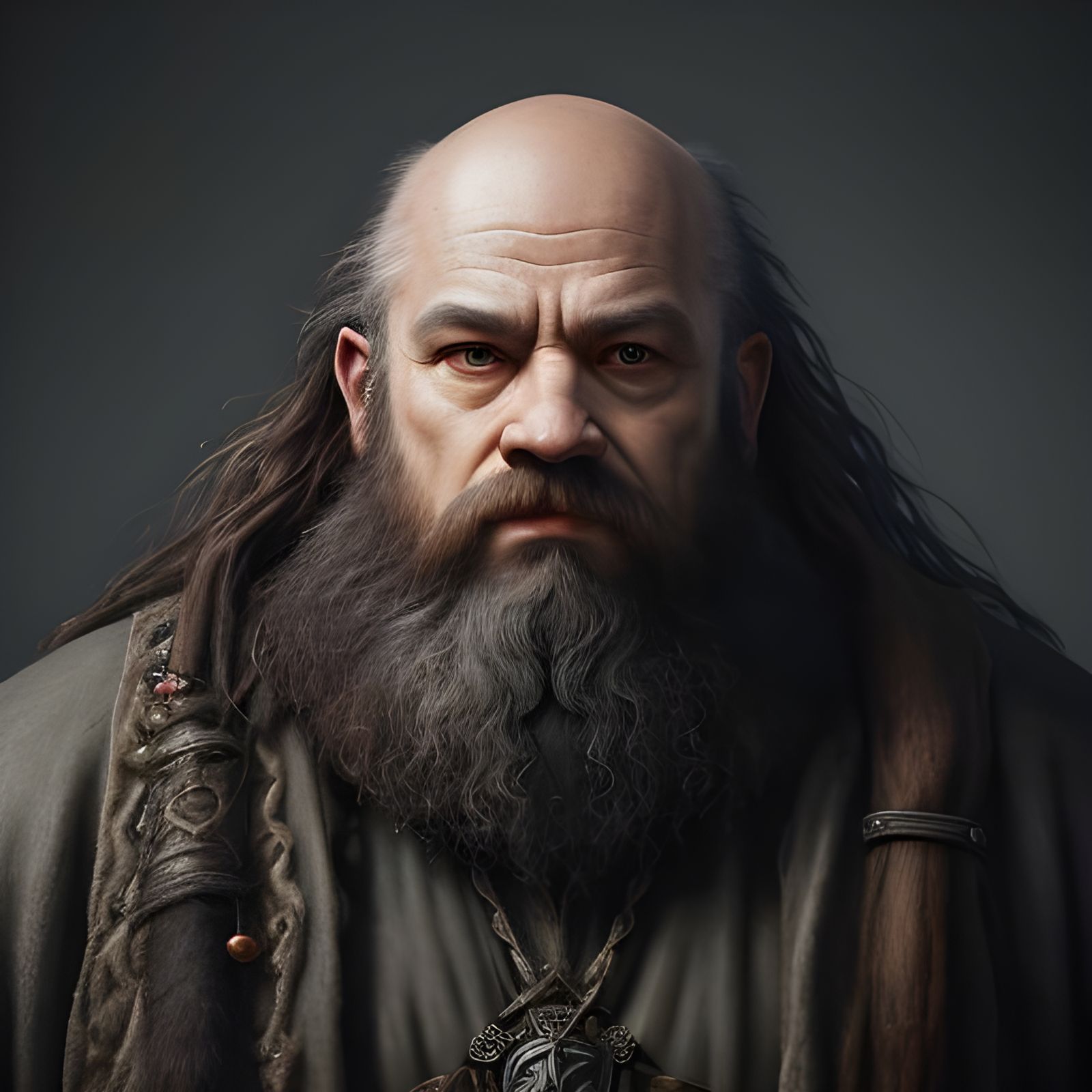 Bald Grizzled Dwarf Druid - AI Generated Artwork - NightCafe Creator