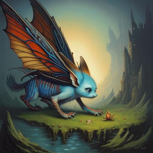 Pixie Moth Dragon - AI Generated Artwork - NightCafe Creator