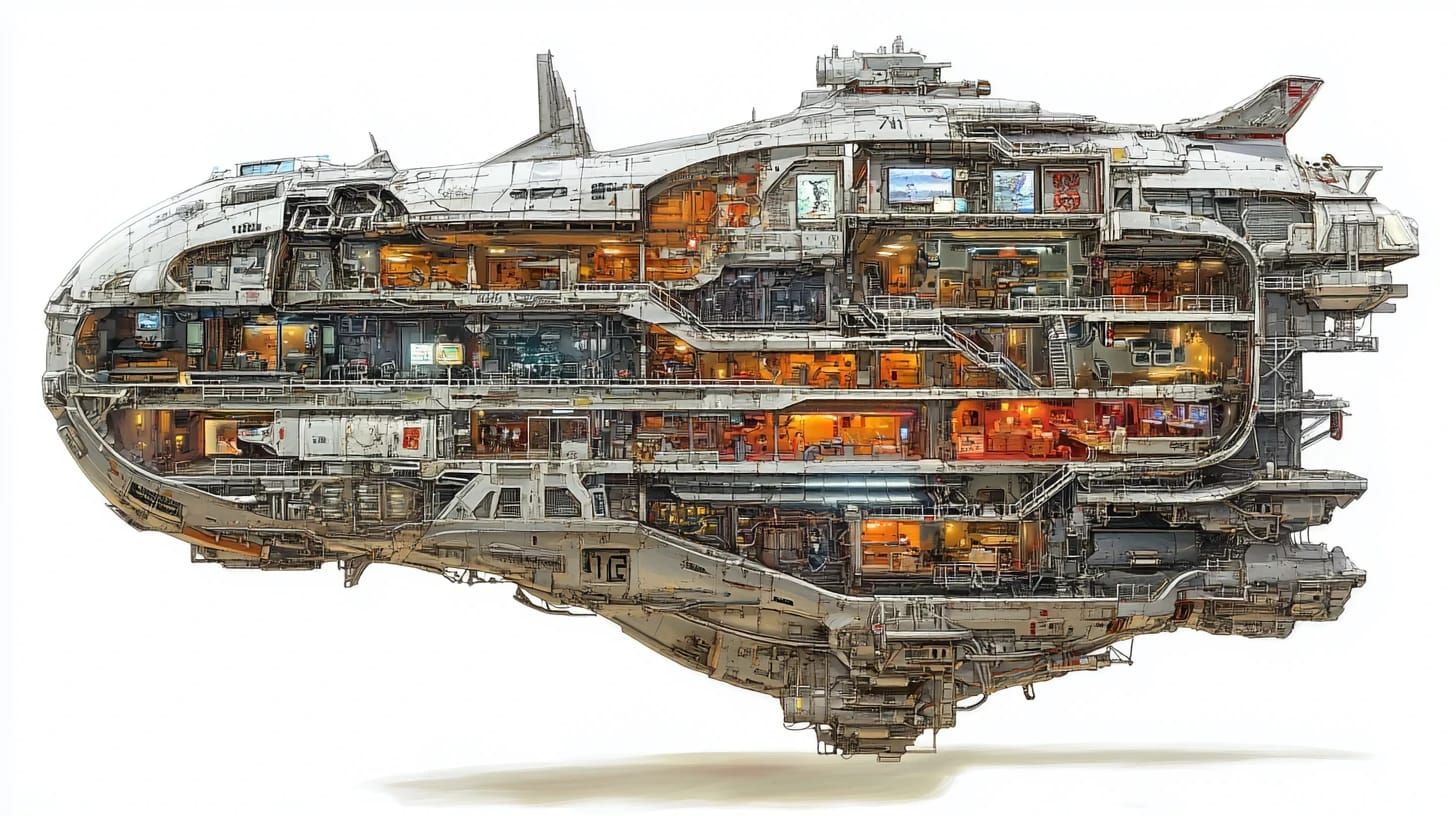 Interstellar Starship Cutaway
