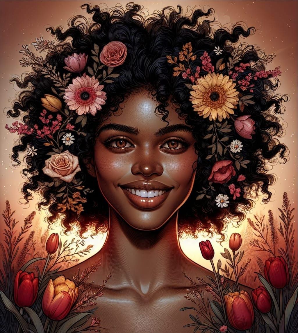 Radiant beauty blossoming with nature's grace.