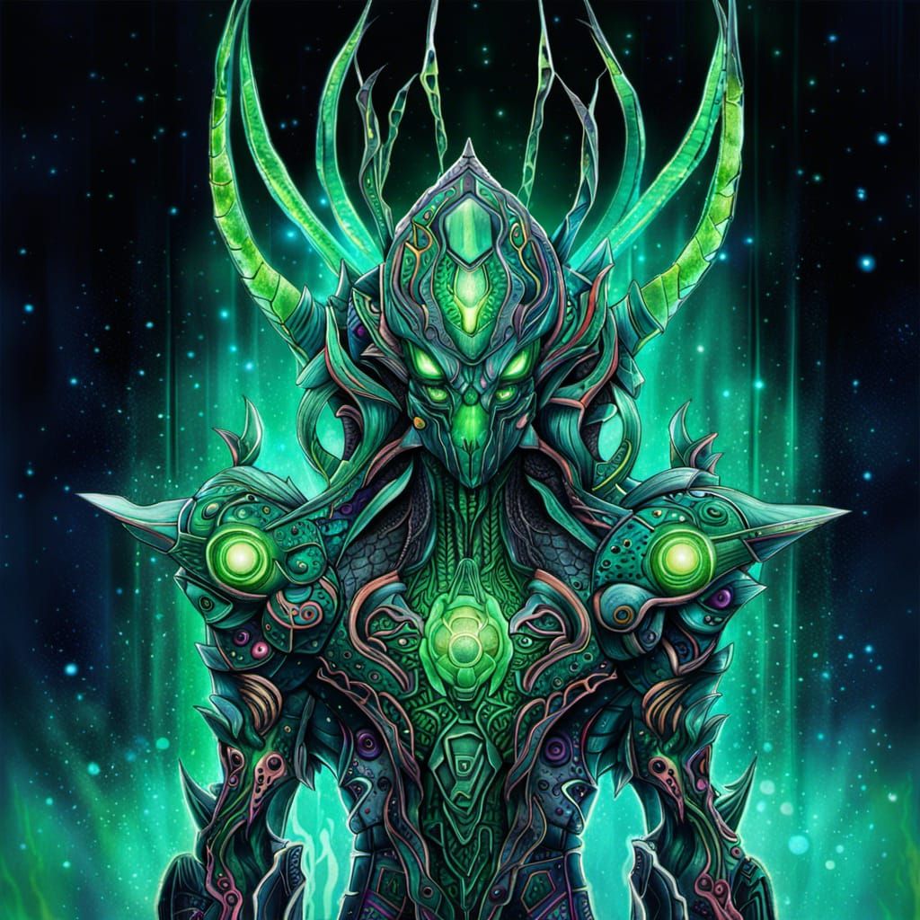 green alien deity - AI Generated Artwork - NightCafe Creator