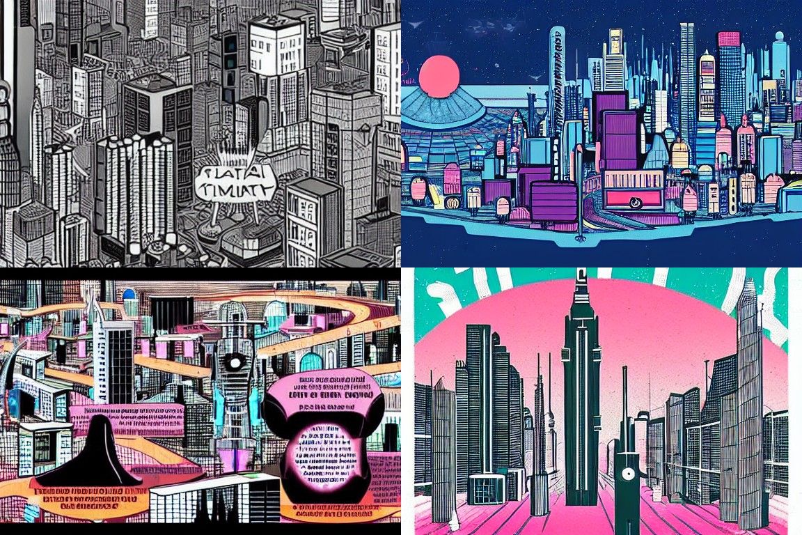 Sci-fi city in the style of Feminist art