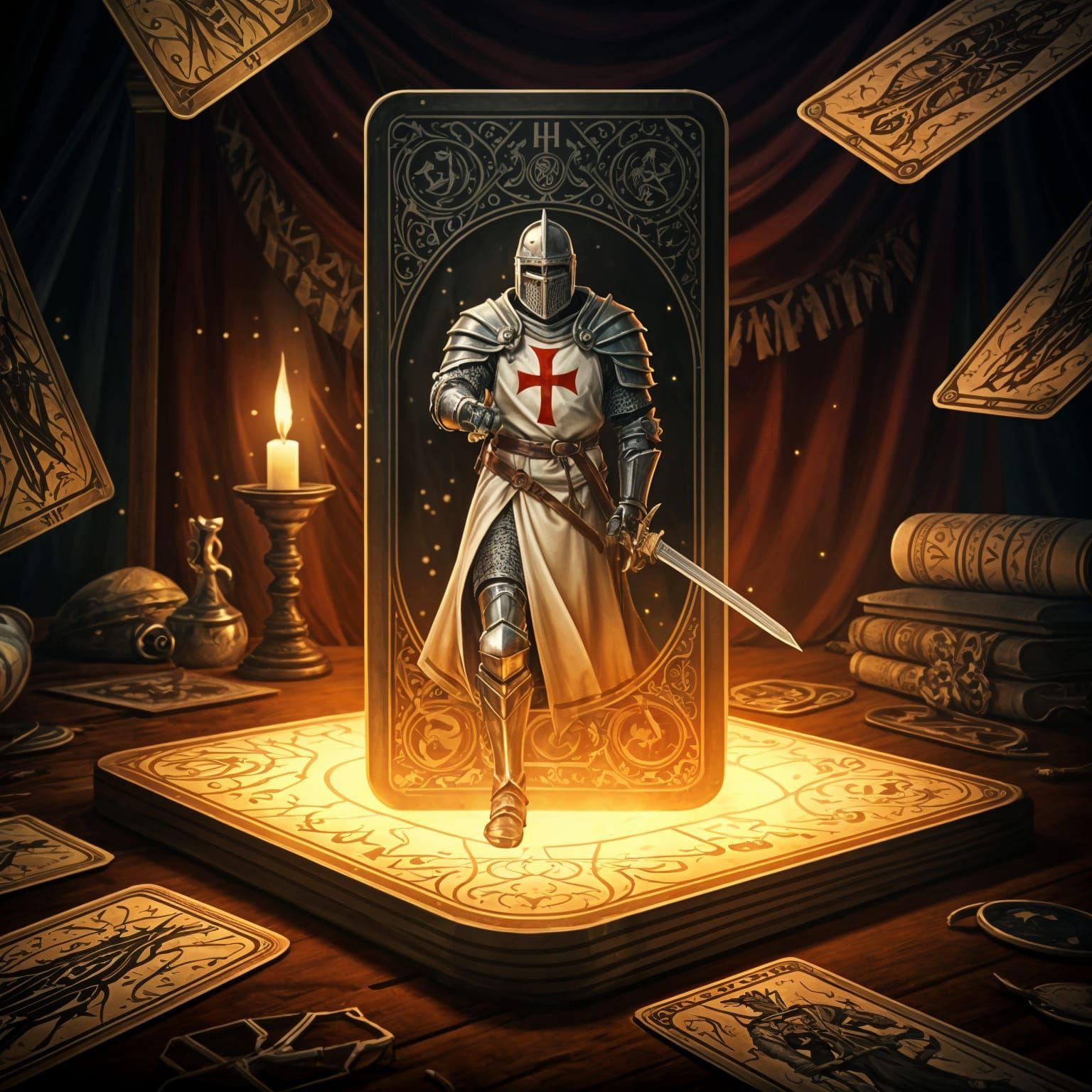 Templar Knight Tarot Card Coming to Life  by @MordecAI
