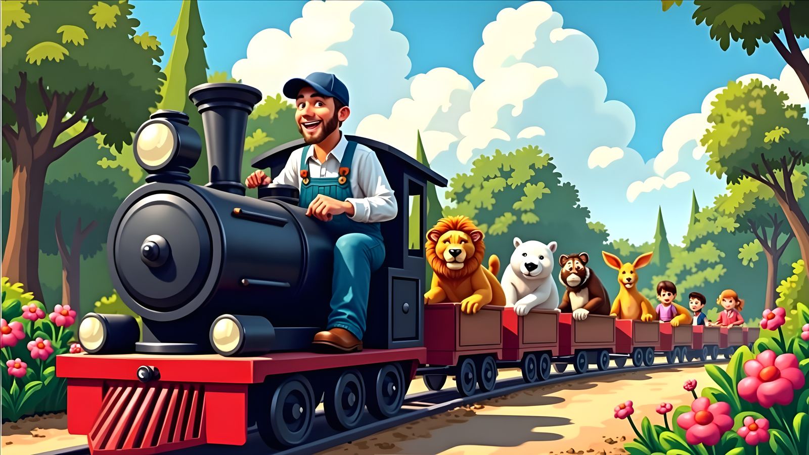 Zoo Train Ride for Both Animals and Kids