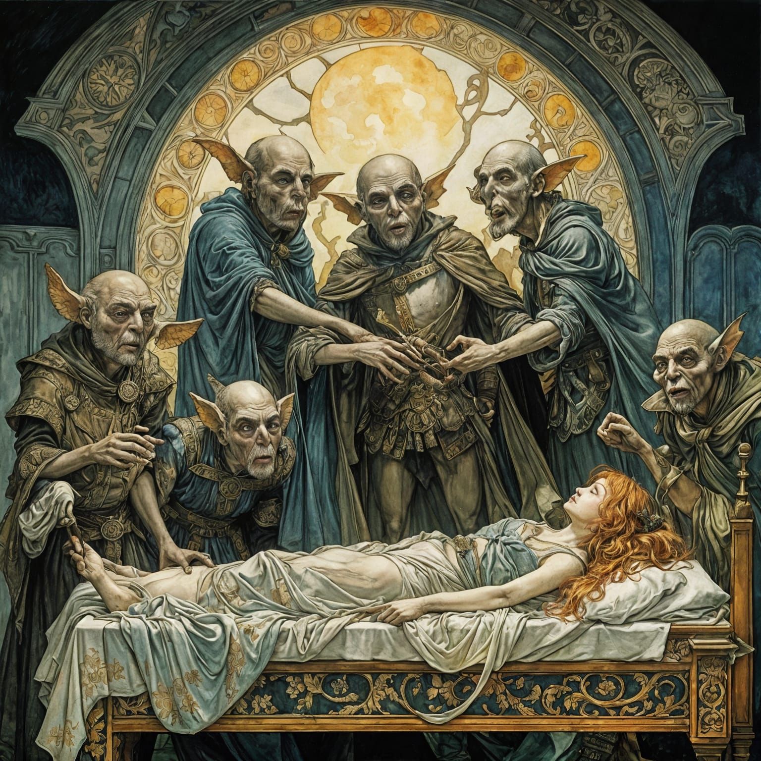 A sunken Volkswagen Beetle rests at the bottom of the sea, its frame now part of a vibrant underwater world. Bright marine fish dart through...