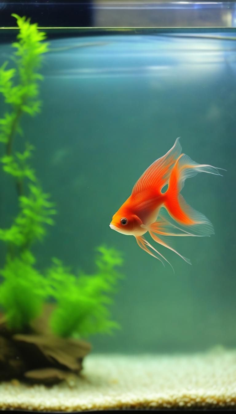 transparent fish in the tank, photo