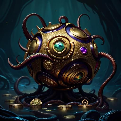 A cinematic composite photograph of DND true form xanathar floating head one eyed kraken eldritch abomination  monstrosity creature true for...