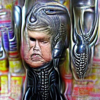 President Donald J. Trump H.R. Giger pop art