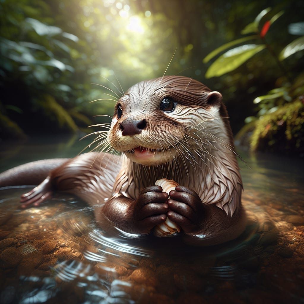 Adorable otter   by @DOOFY