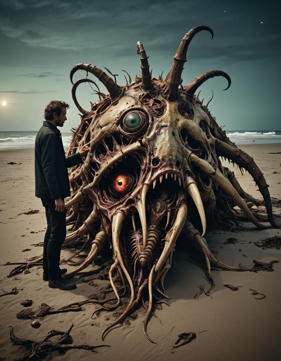 A shoggoth at the beach - AI Generated Artwork - NightCafe Creator