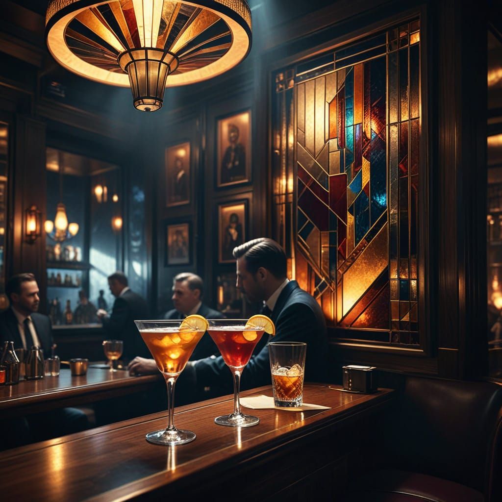 A magnificent medieval tabern. Tables and drinks, people working in it as bartenders and people drinking. A colossal, ancient tree with biom...