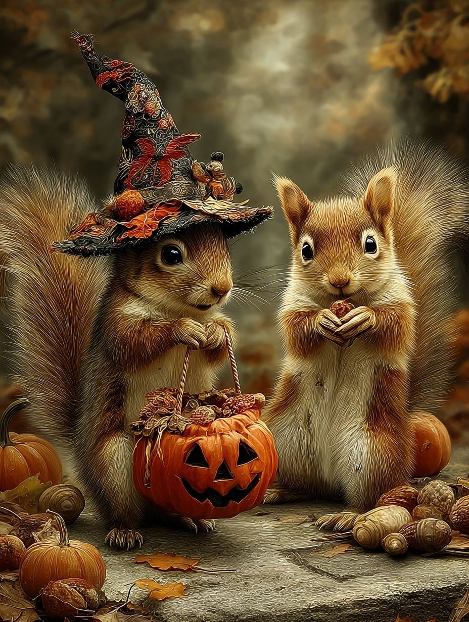 Halloween squirrels