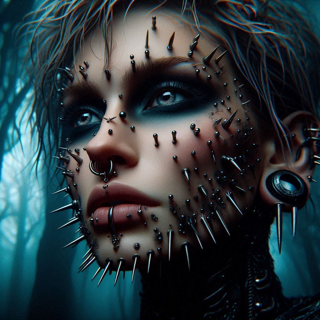 Portraits of a Serial Creator : Extreme Facial Piercing