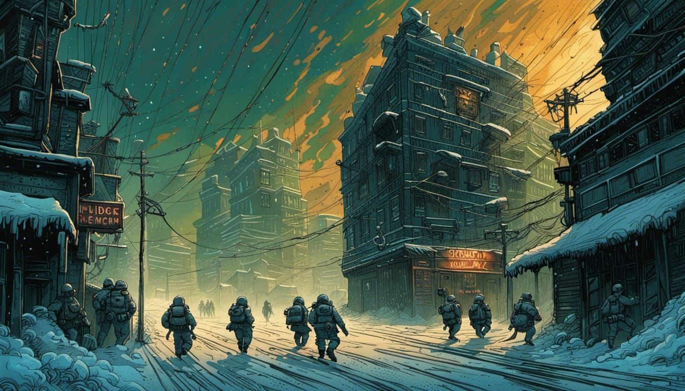 "Pandemic" people run dystopian military police in snowbound...