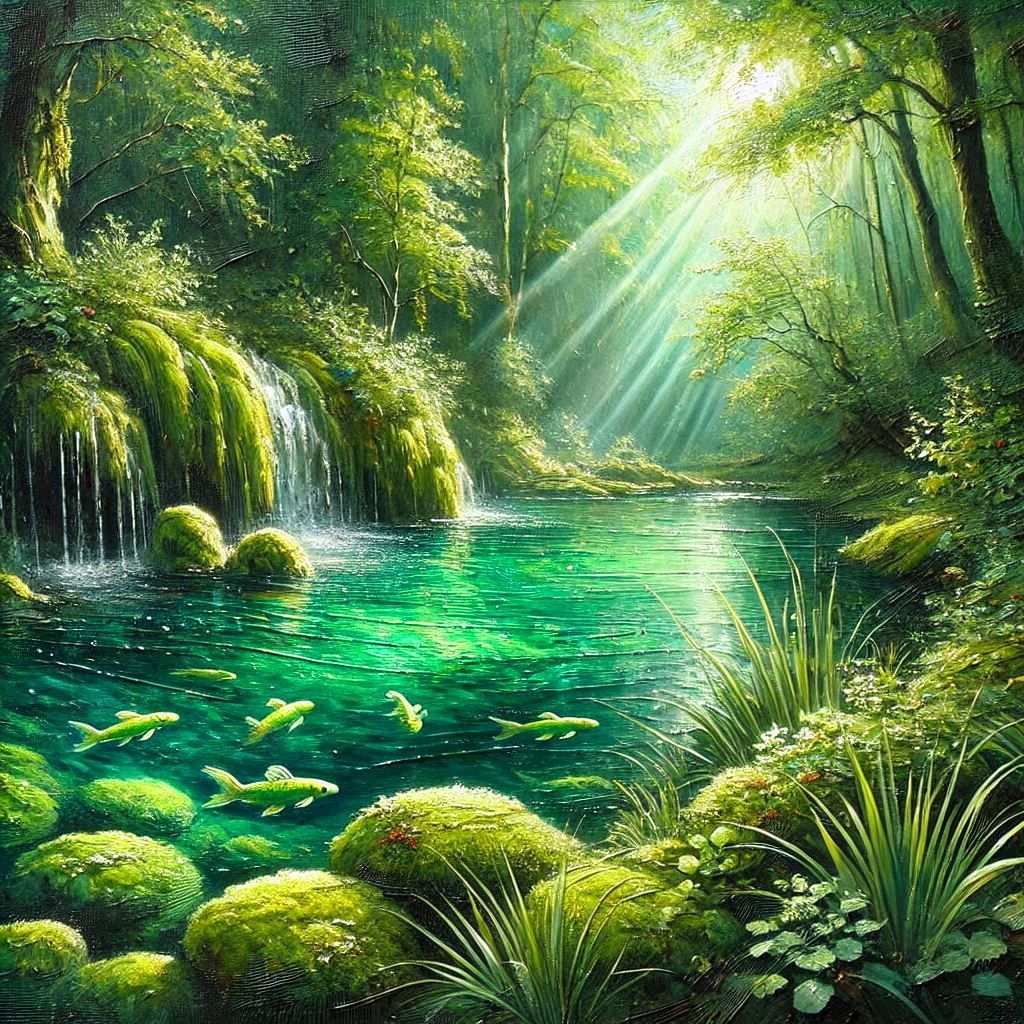 Green pond Oil Painting