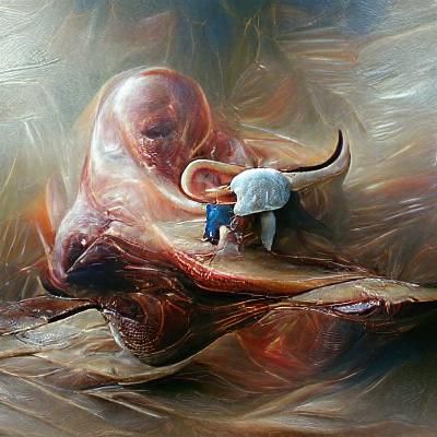 hombre cerdo abrazando a un bebe bhuo