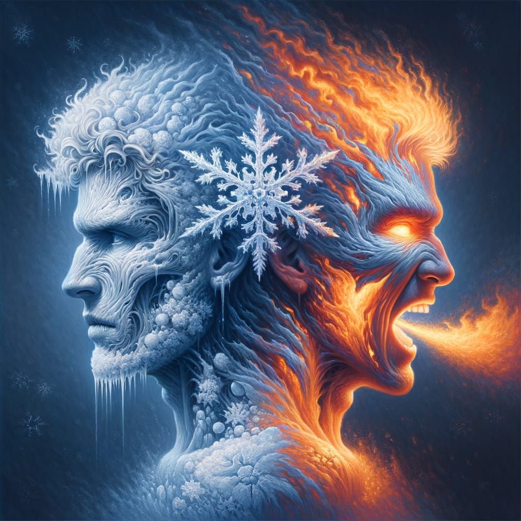 Jack Frost & The Human Flame  by @Wildflowers77 