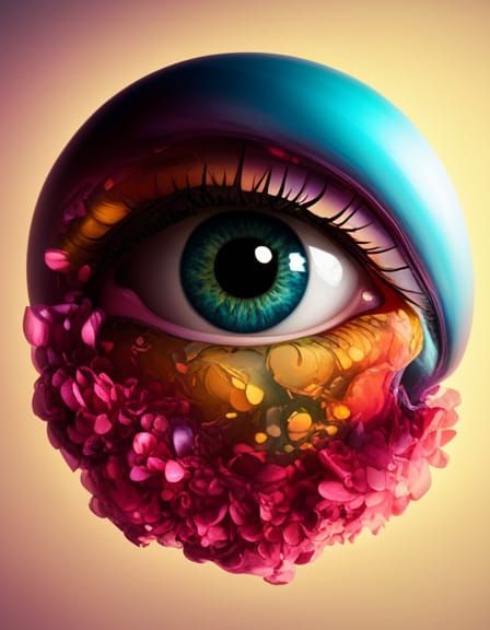 Colorful Eyeball: Photorealistic CGI Masterpiece