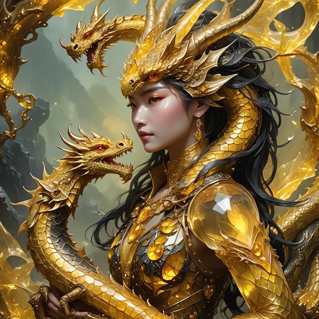 dragon and woman