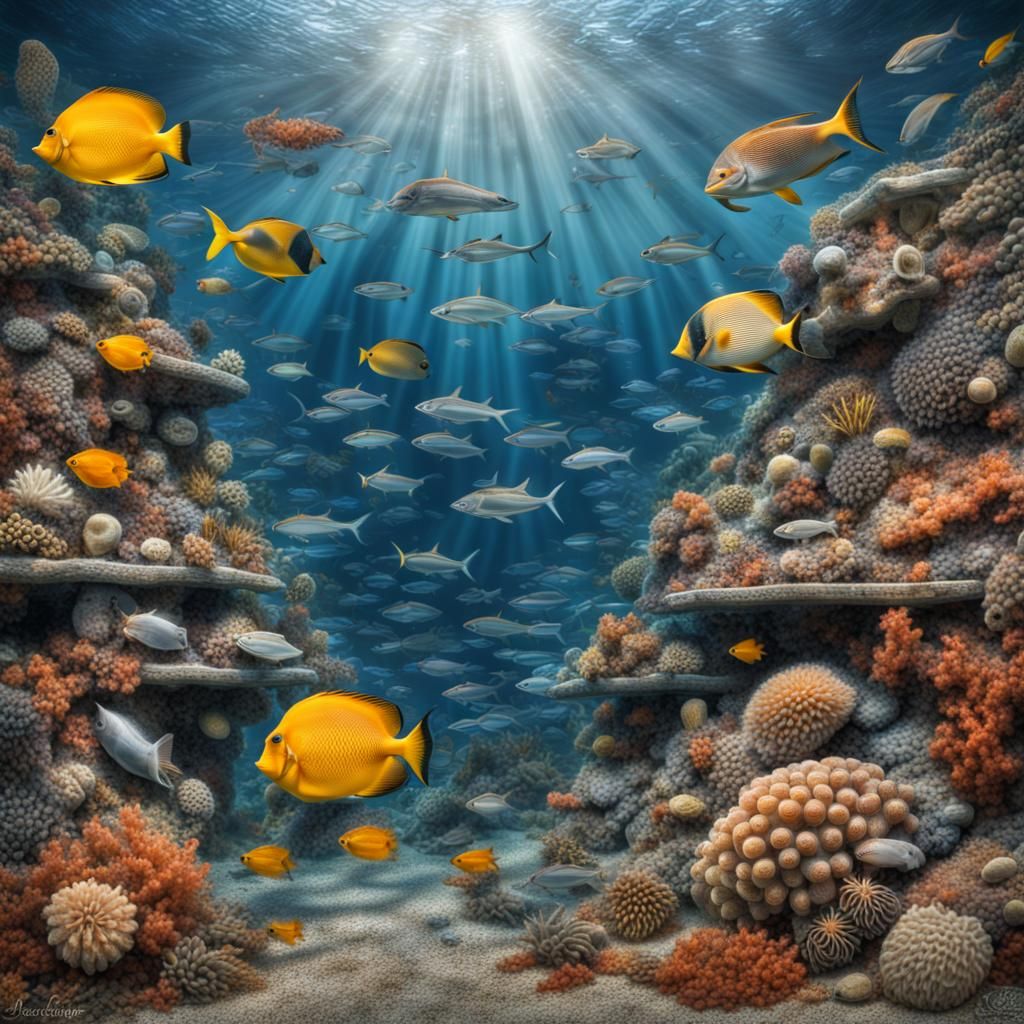 Mosaic scene of marine life fail 1