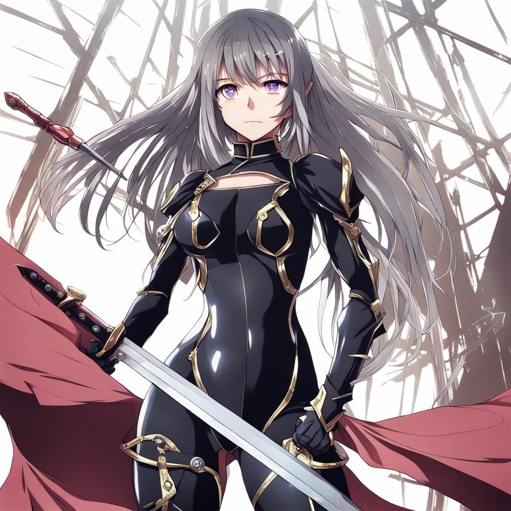 Yor Forger in Bodysuit with Sword, Anime Style