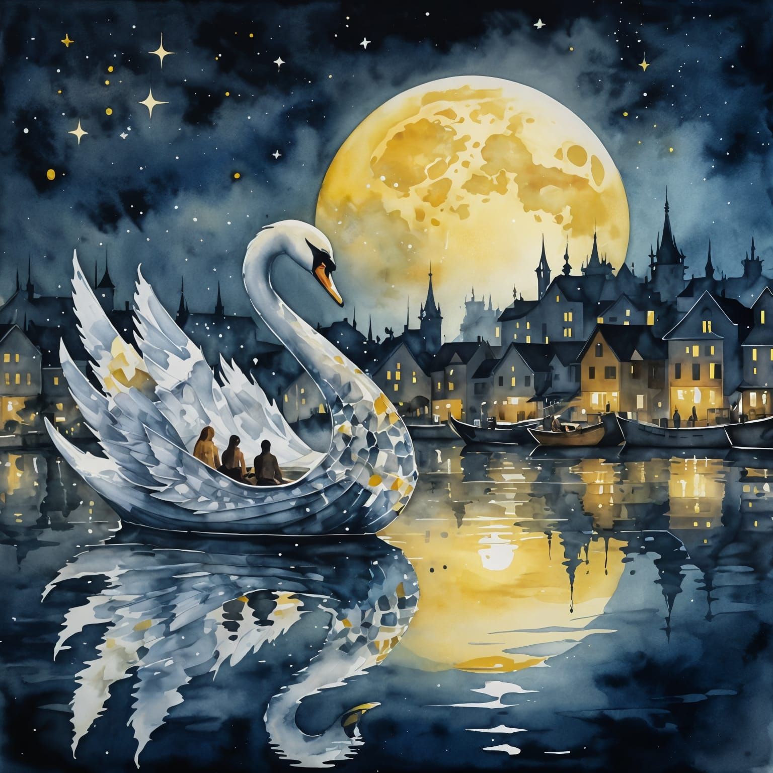 An elegant crystal boat on a Harbor