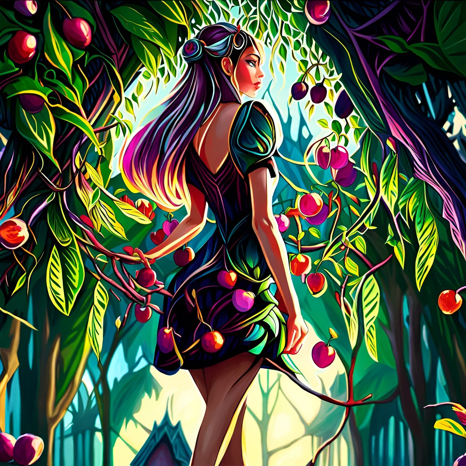 Damson Orchard AI Generated Artwork NightCafe Creator