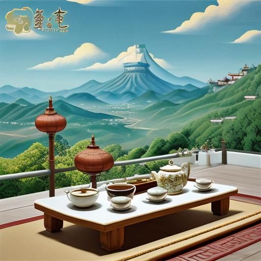 Surreal Chinese Tea Ceremony Still Life