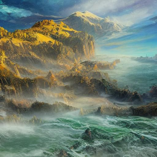 Ancient Chinese Coins in Expressionist Oil Painting Style