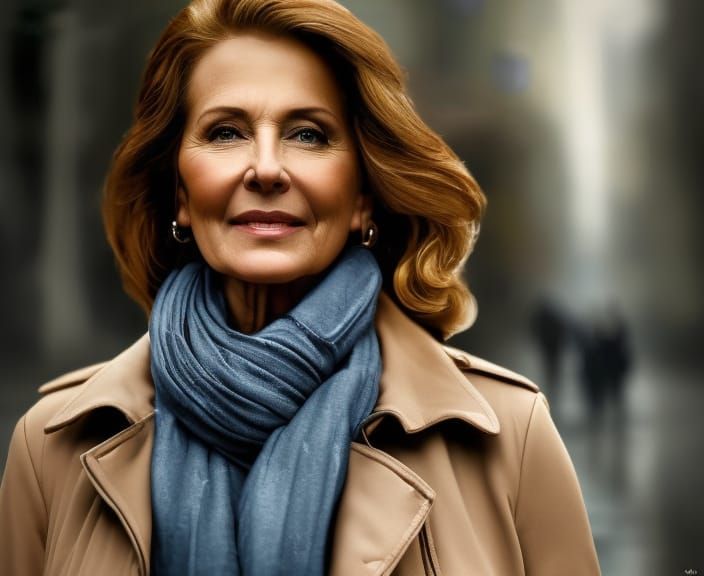 beautiful middle-aged blonde woman head and shoulders portra...