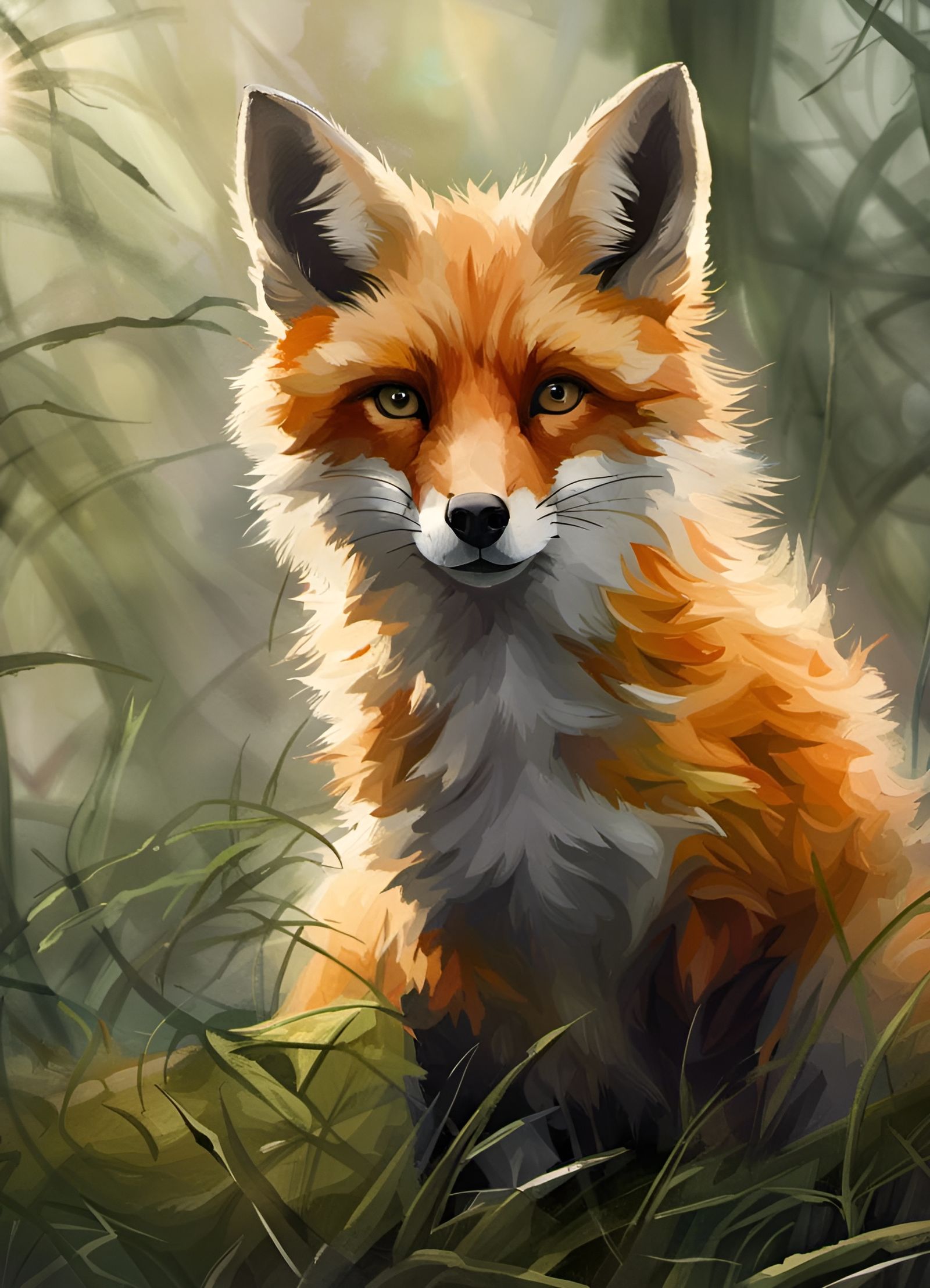 Adorable Fox in the woods - AI Generated Artwork - NightCafe Creator