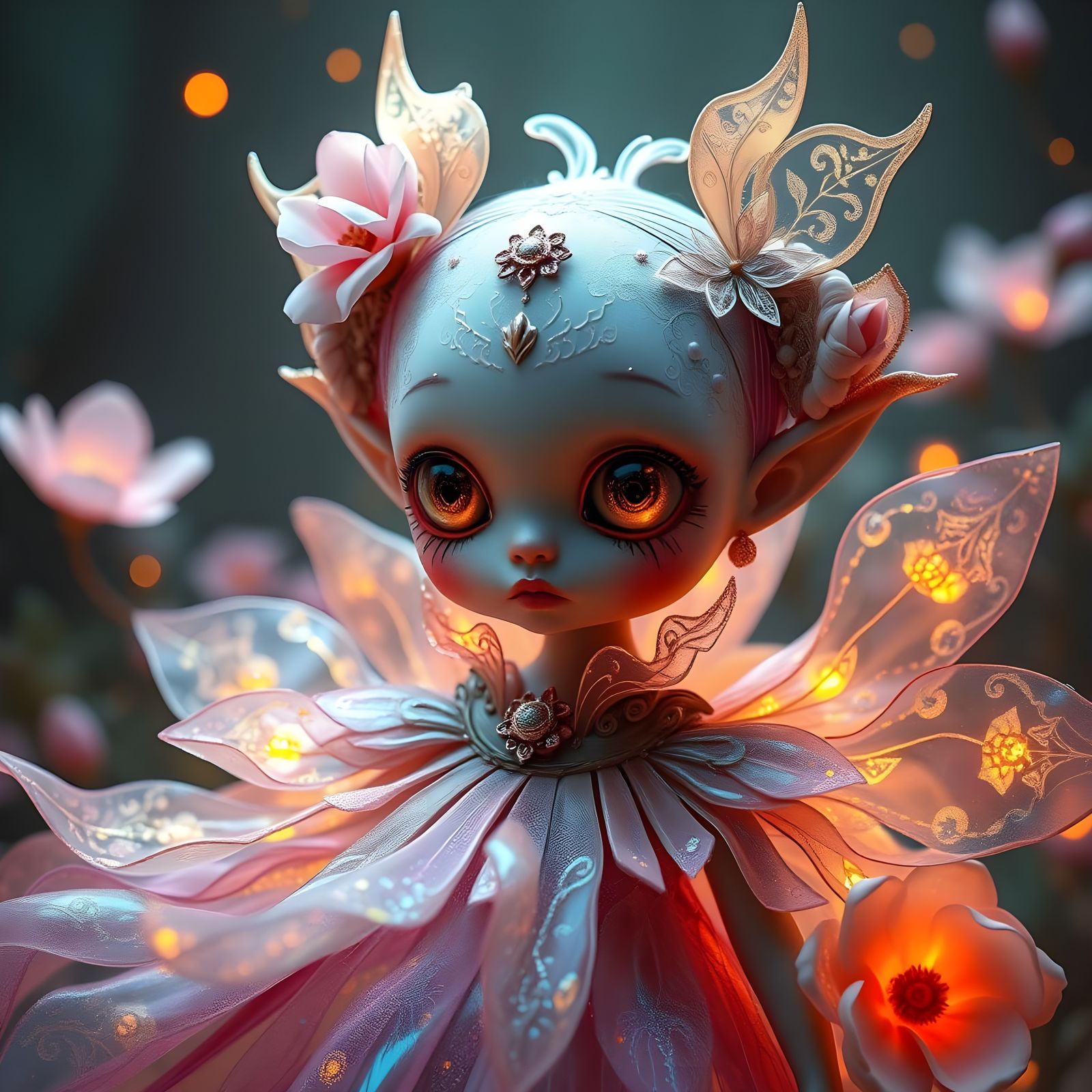 Fantastical Girl in a Dreamlike Landscape