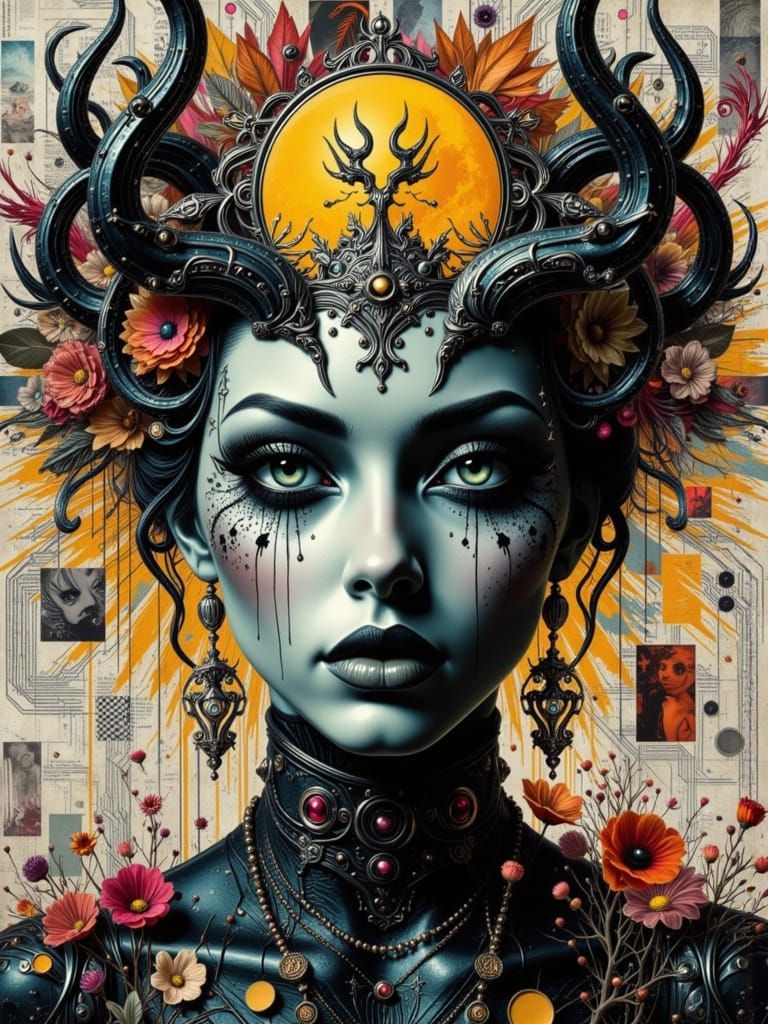 Eldritch Sci-Fi Surrealism in Splatter Paint Style