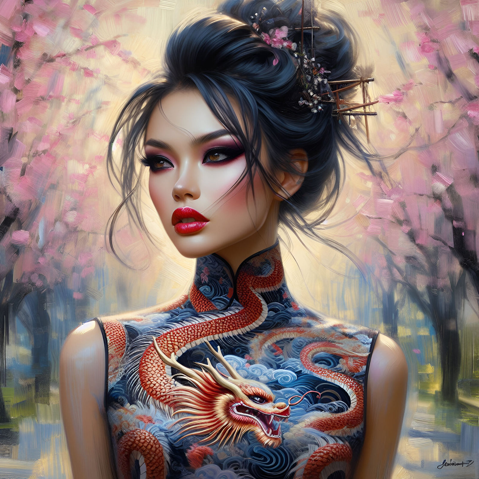Silk dragon dress 2