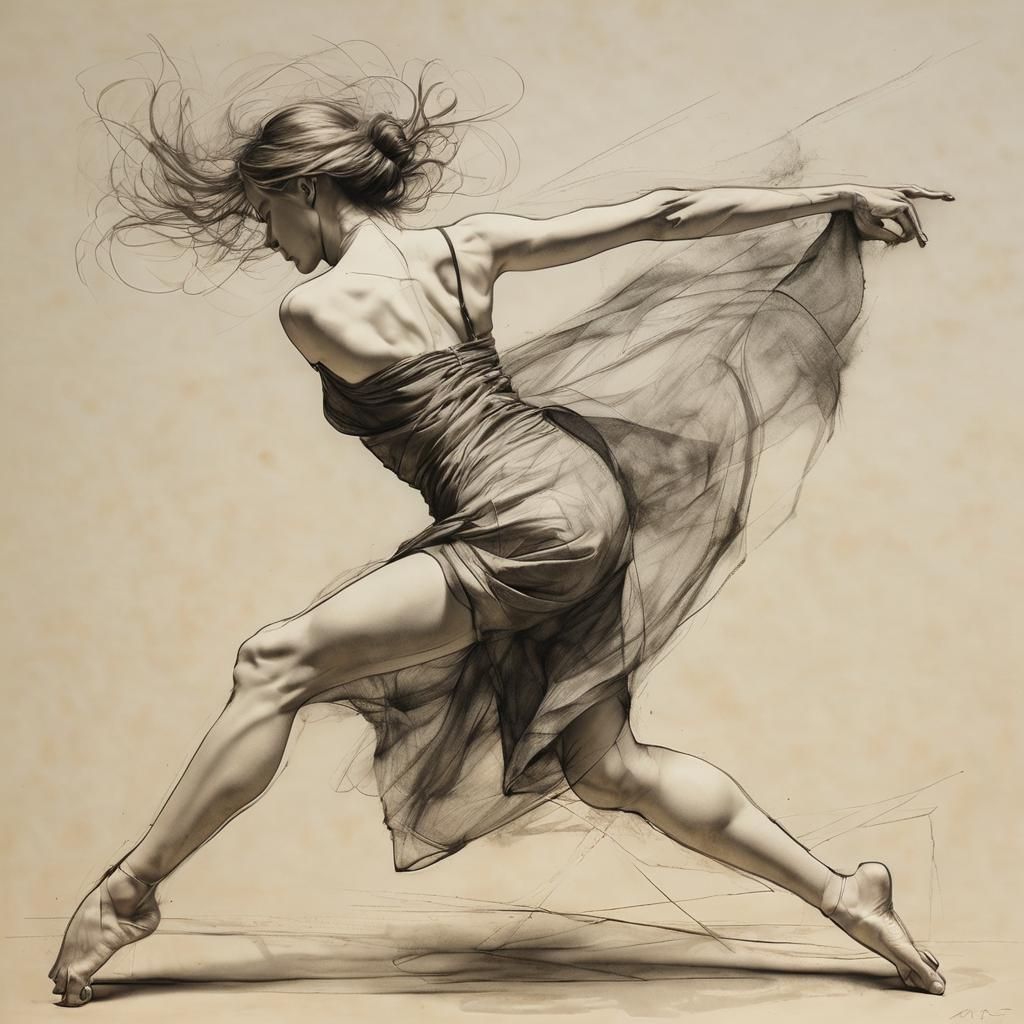 The image is a continuous, living, tangled, and twisted line...