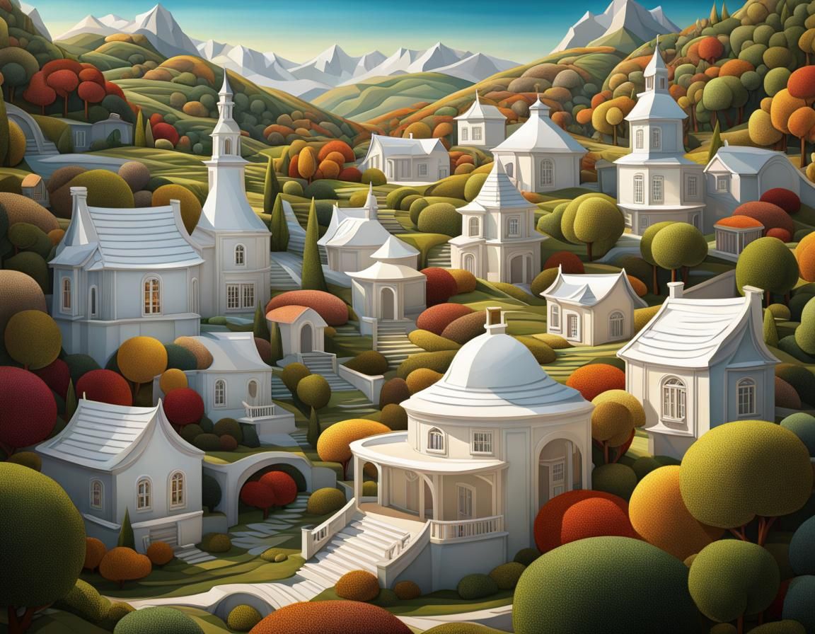 Landscape white houses