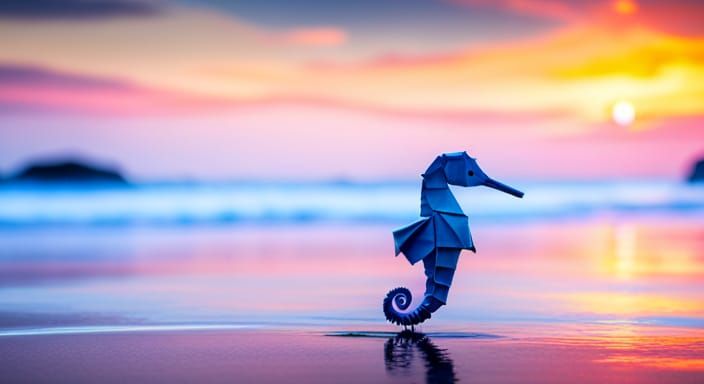 Origami Seahorse - AI Generated Artwork - NightCafe Creator