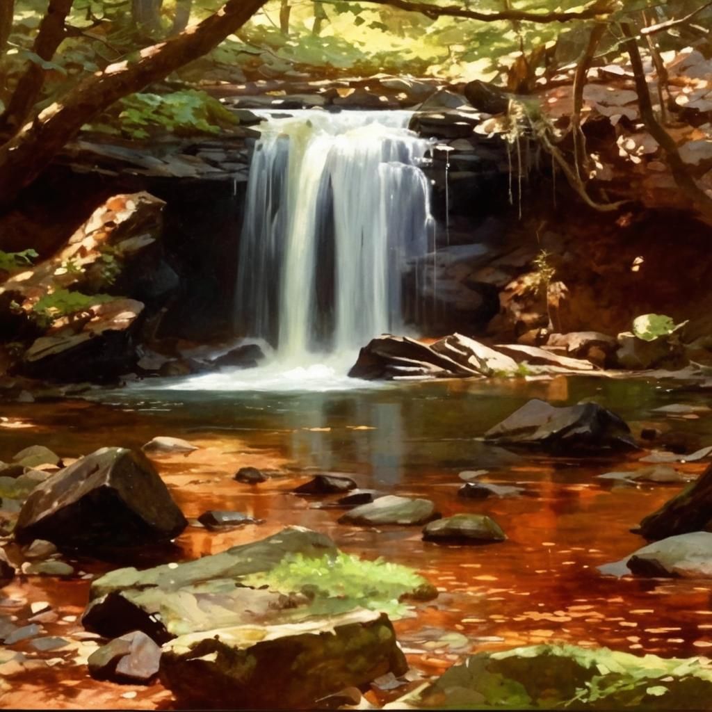 Woodland waterfall