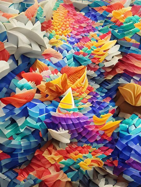 Colourful Origami Ocean