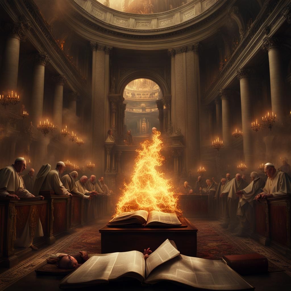 Pope burning Bibles