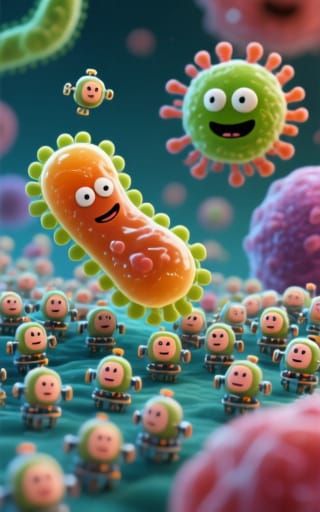 Microbes Engage in Dimensionless Qualities with Professor Oddballs Nanobots