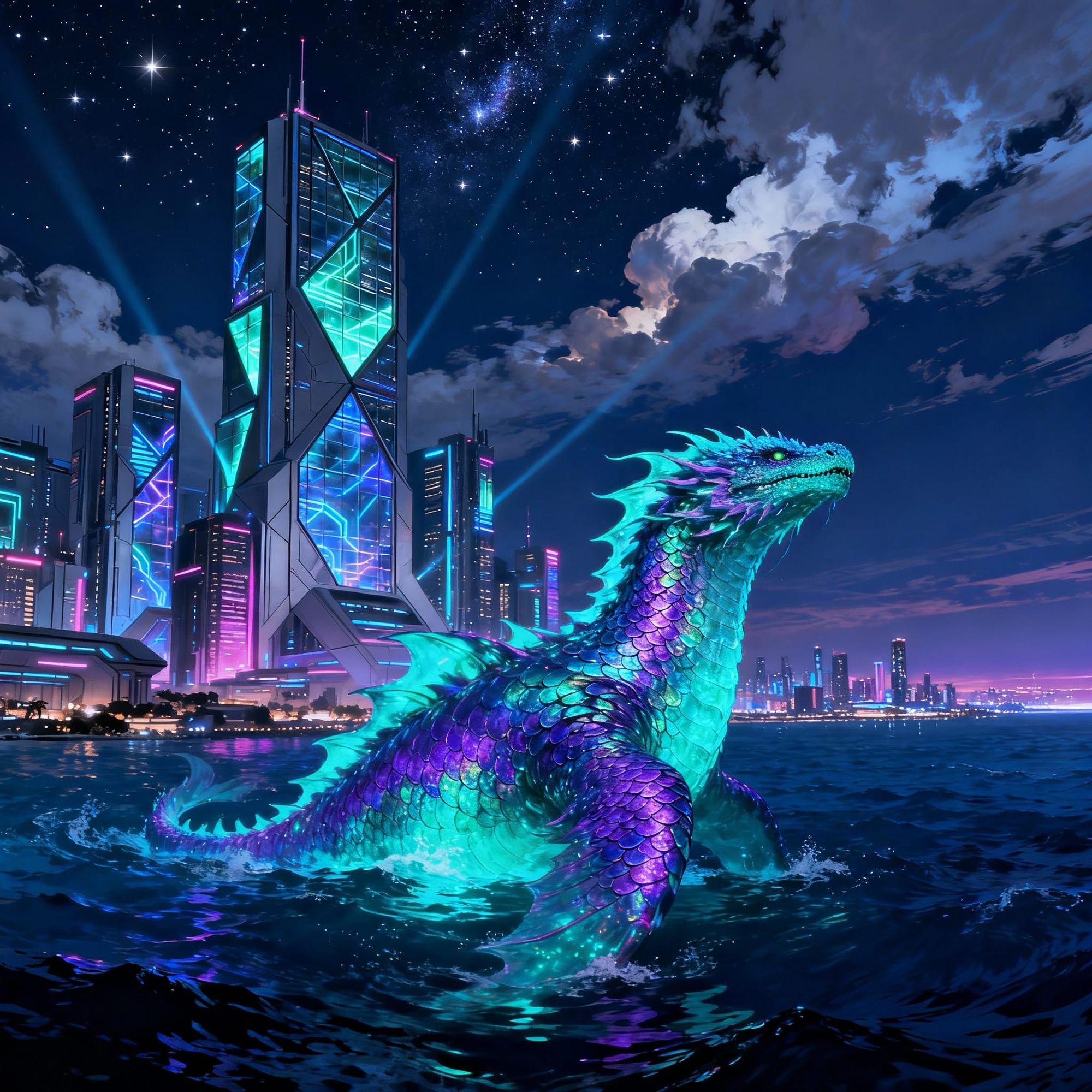 A lone figure stands on a crumbling balcony overlooking a desolate, rain-slicked city street. The architecture is a brutalist blend of concr...