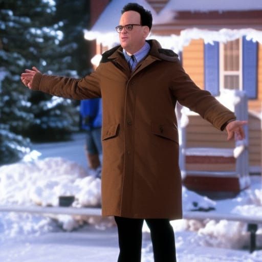 Tom Hanks as weatherman Phil Connors on Groundhog Day, Punxsutawney