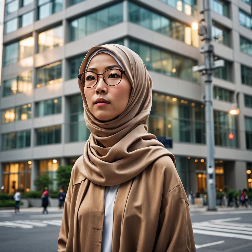 a very attractive caramel complexion japanese woman with gla...
